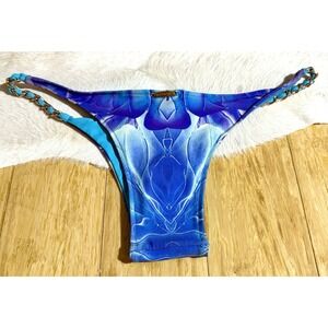 Sauvage Rio Chain swimsuit bottom Lotus Lace‎ multicolor blue cheeky size XS